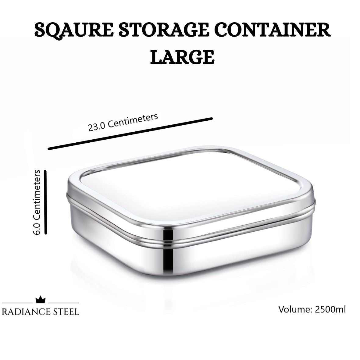 Stainless Steel Multi-Purpose Square Storage Container (Available is 4 sizes- Mini, Small, Medium, Large)