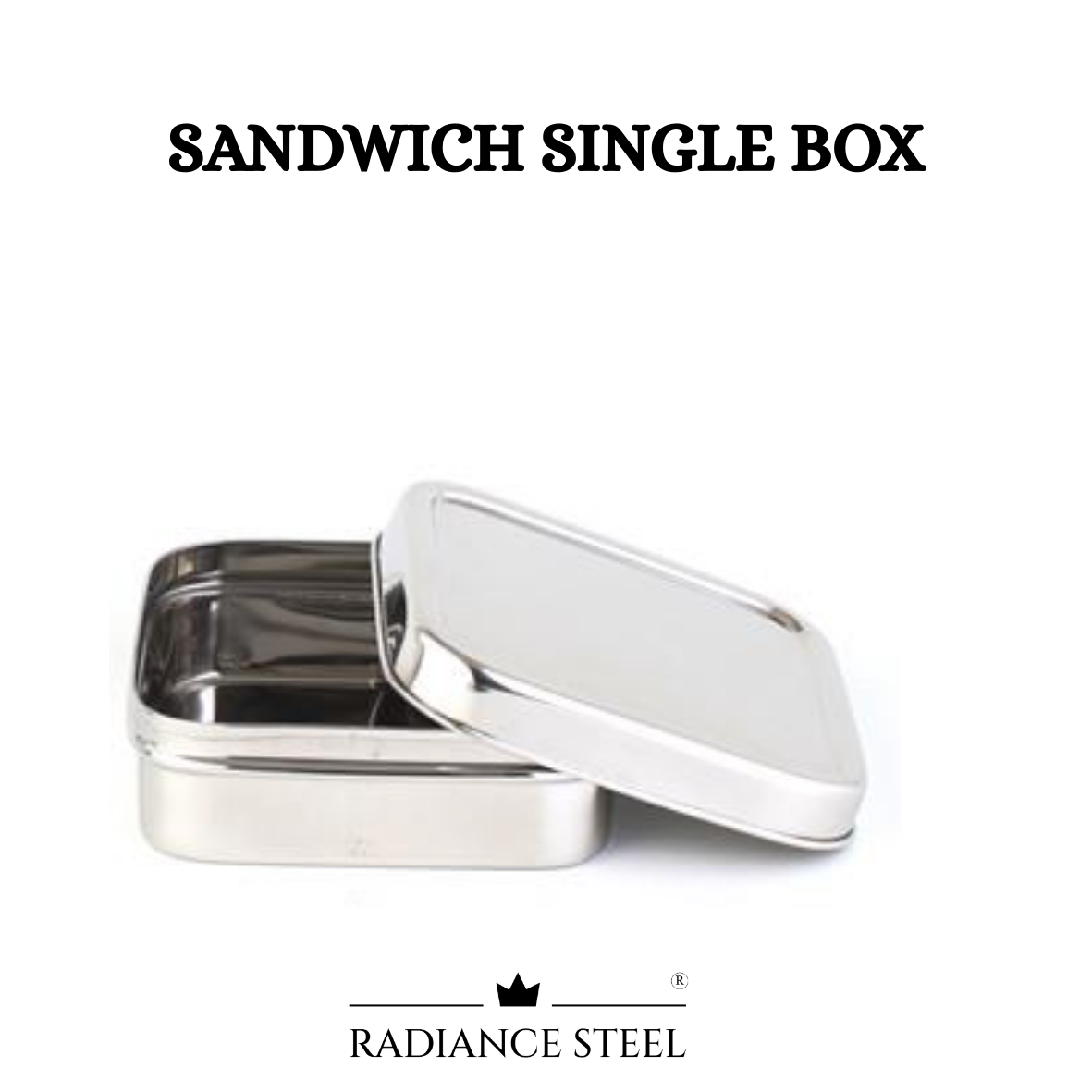 Square Stainless Steel Sandwich Single Box (Available in 3 sizes :Small, Medium, Large)