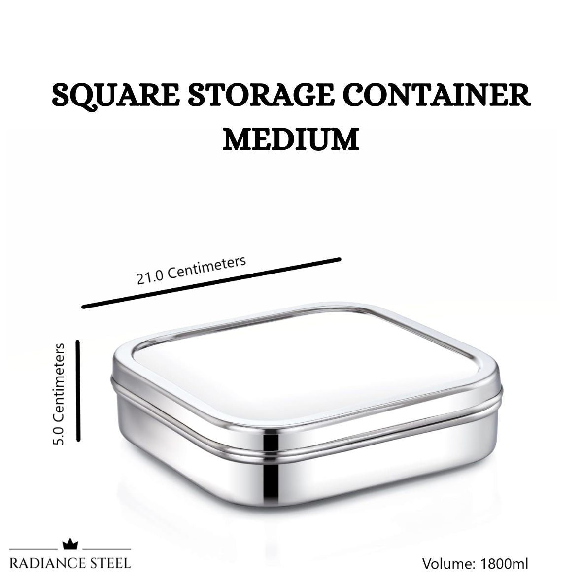 Stainless Steel Multi-Purpose Square Storage Container (Available is 4 sizes- Mini, Small, Medium, Large)