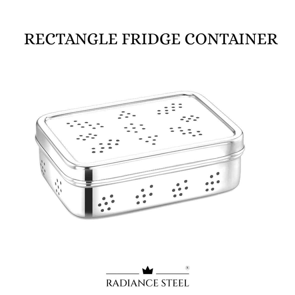Stainless Steel Rectangle Fridge Container (Store Herbs And Veggies (Available in 2 sizes)
