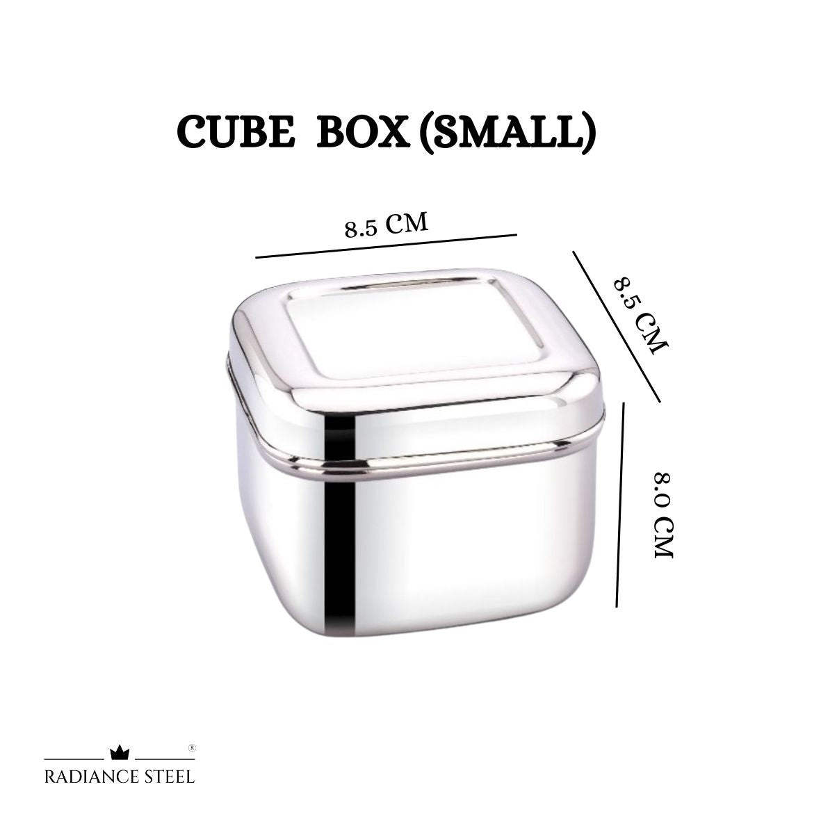 Stainless Steel Square Cube box (Available in 3 Sizes - Large, Medium, Small)