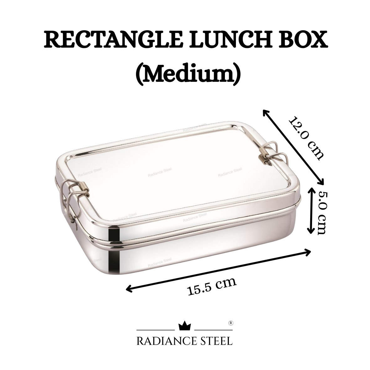 Rectangle Stainless Steel Lunch Box With Mini Container (Available in 3 sizes : Small, Medium, Large)