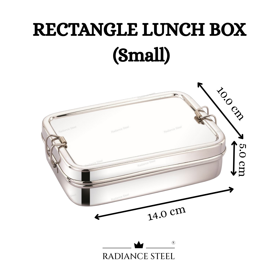 Rectangle Stainless Steel Lunch Box With Mini Container (Available in 3 sizes : Small, Medium, Large)