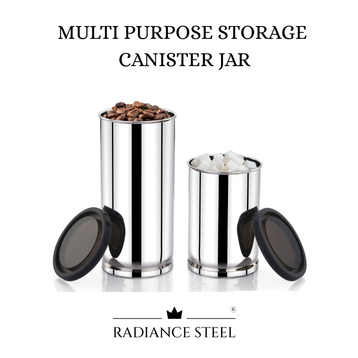 Radiance Steel Airtight Leakproof MultiPurpose Storage CanisterJar I CookieJar I CandyJar I NamkeenJar