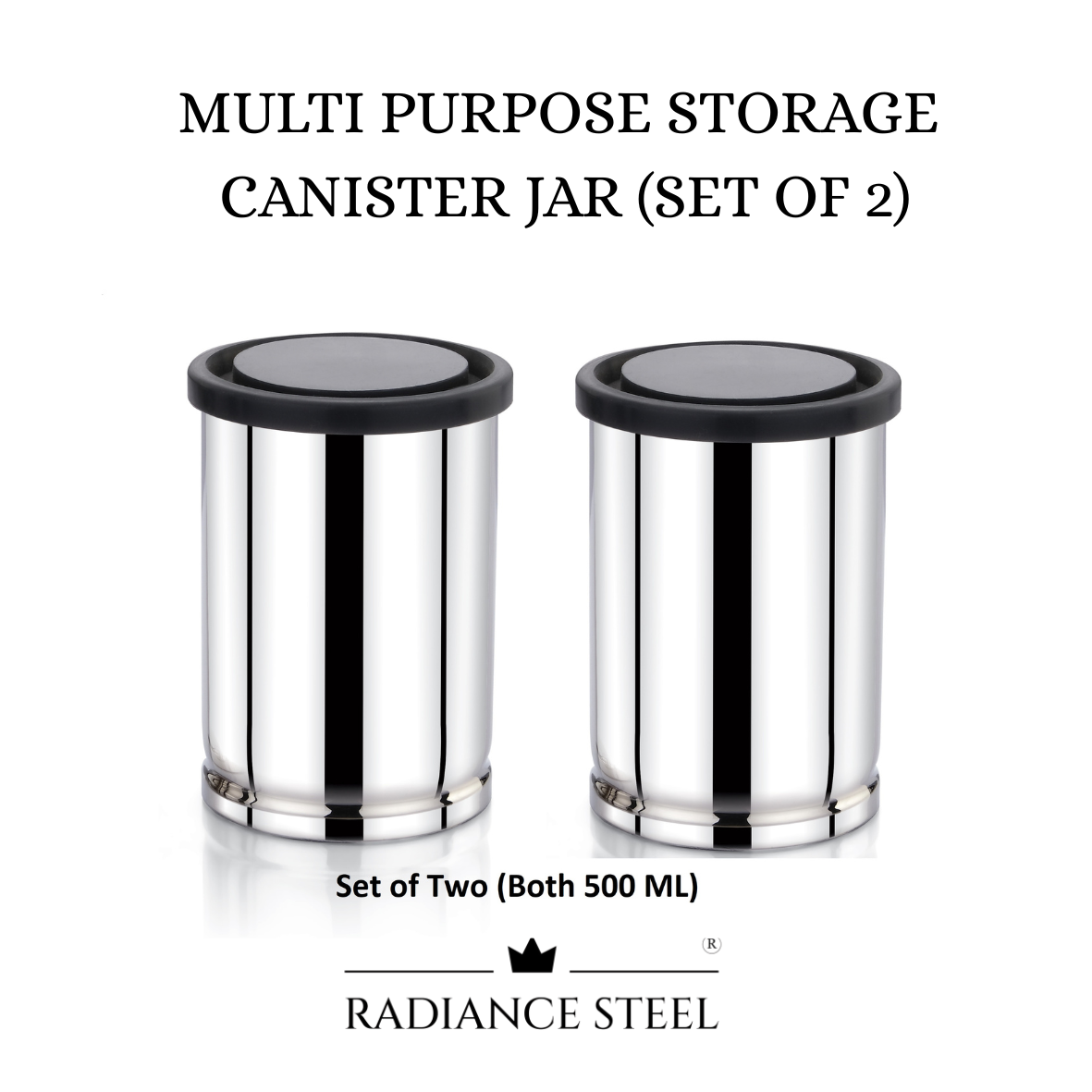 Radiance Steel Airtight Leakproof MultiPurpose Storage CanisterJar I CookieJar I CandyJar I NamkeenJar