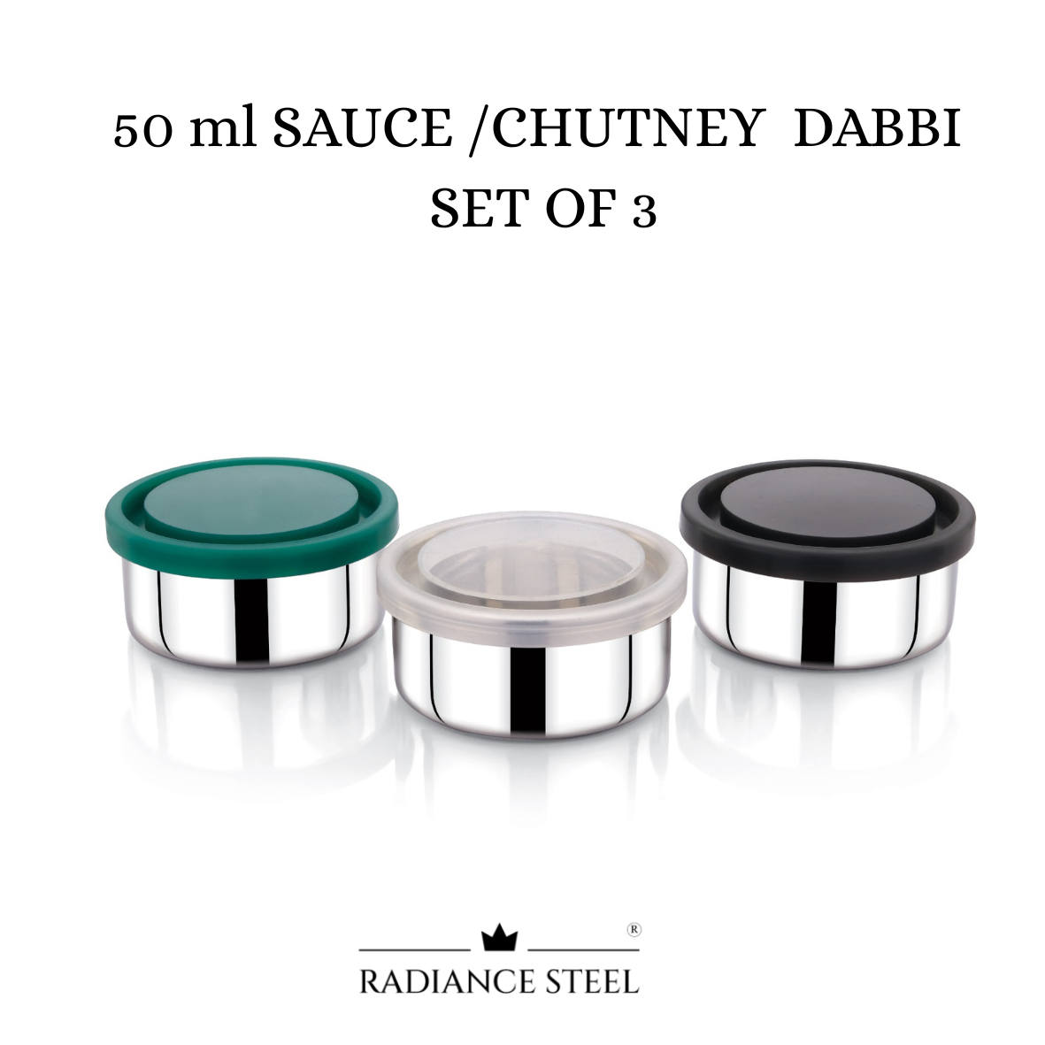 Stainless Steel Round Airtight Leak Proof 50 ML Sauce Container with High Quality Food Grade Silicon Lid