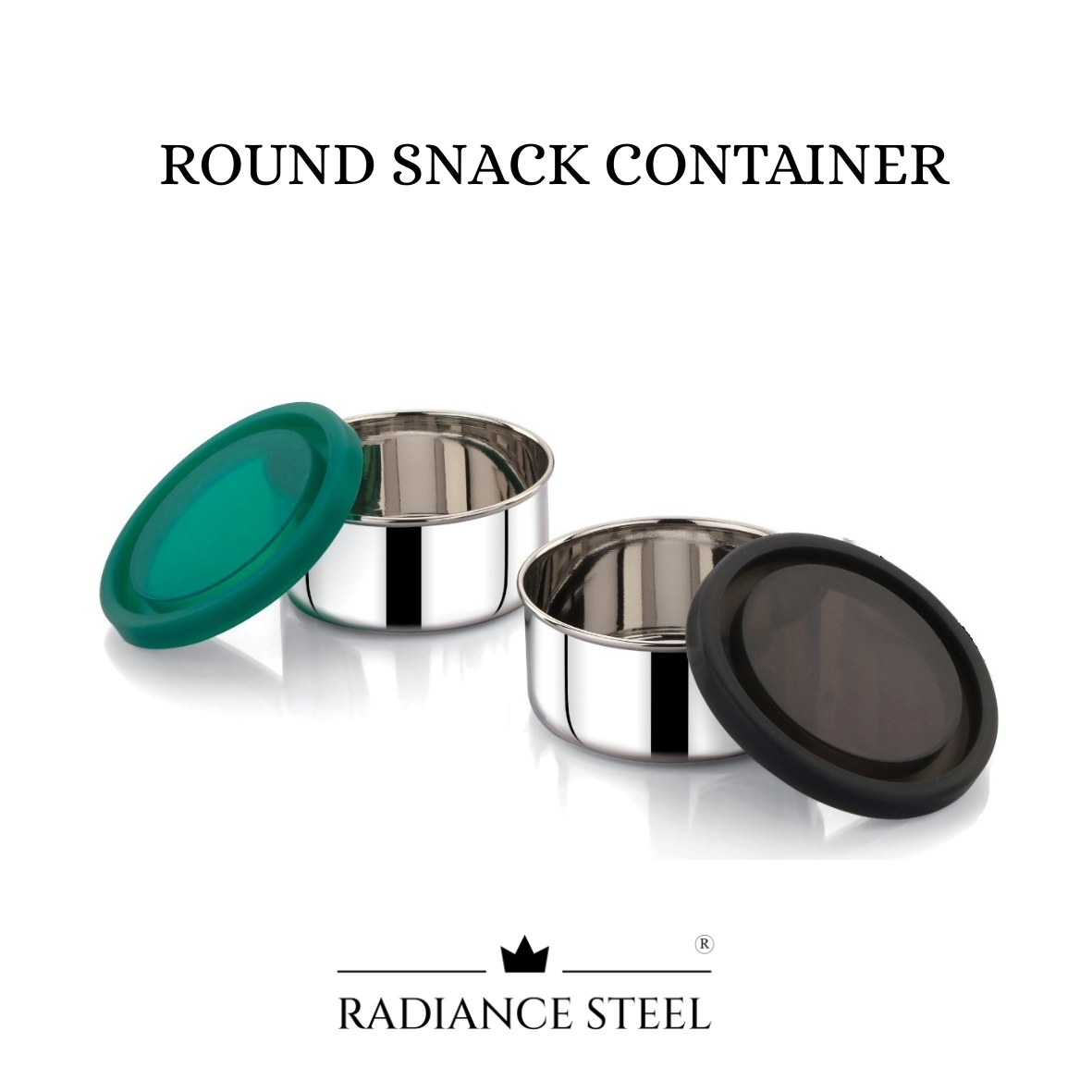Stainless Steel Round (150 ml /250 ml) Snack Box  With Silicone Lid | Airtight| Leakproof| 100 % Made in India