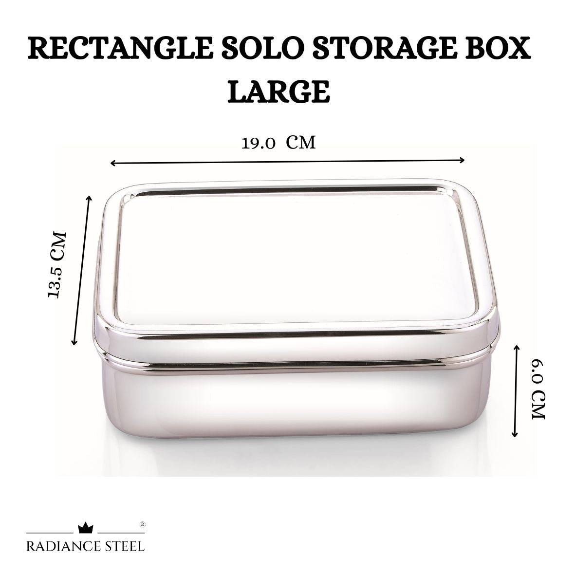 Stainless Steel Rectangle Multi Purpose Solo Storage Box (Available in 2 sizes - LARGE, MEDIUM)