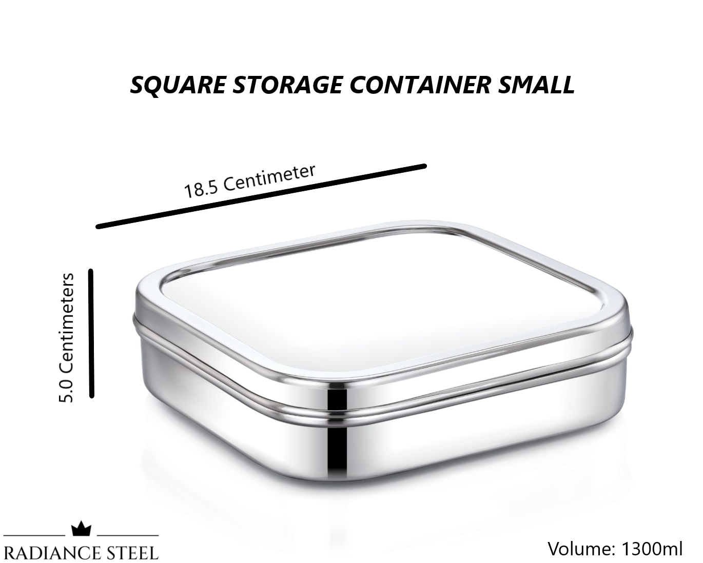 Stainless Steel Multi-Purpose Square Storage Container (Available is 3 sizes- Small, Medium, Large) - Radiance Steel | Manufacturers of Premium stainless steel lunchbox | masala dabba | Canisters | kitchen storage containers