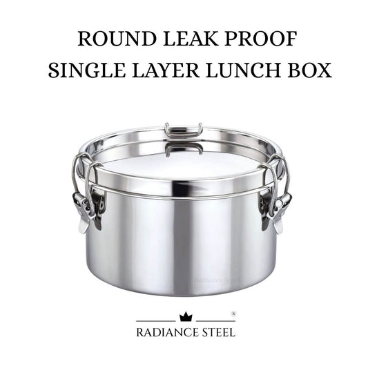 Stainless Steel Round Leakproof Single Layer Lunch Box
