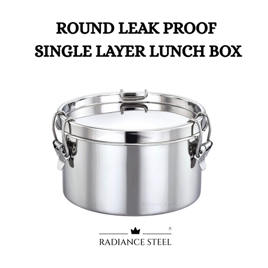 Stainless Steel Round Leakproof Single layer Lunch Box