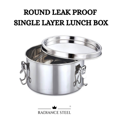 Stainless Steel Round Leakproof Single layer Lunch Box