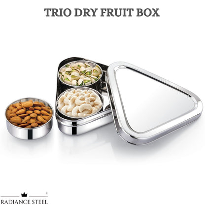 Trio Dry Fruit Box Ideal for Gifting | Storing Puja items | Keeping Sweets| Dry fruits With A Spoon