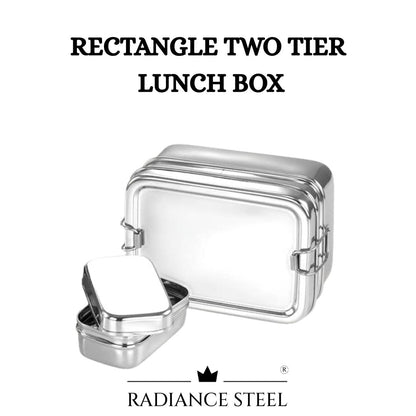 Two-Tier Rectangular Lunch Box With Mini Container (2 sizes- Small, Large)