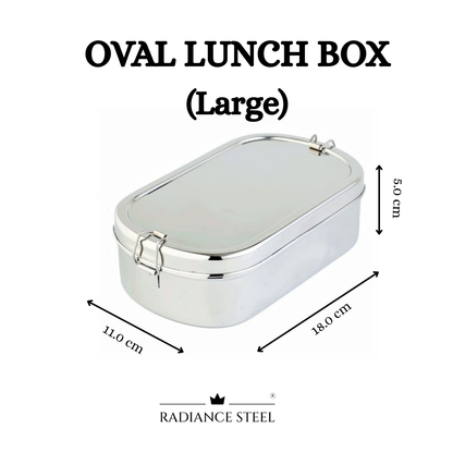 Stainless Steel Oval Lunch Box with Mini Container(Available in 2 Sizes: Small, Large)