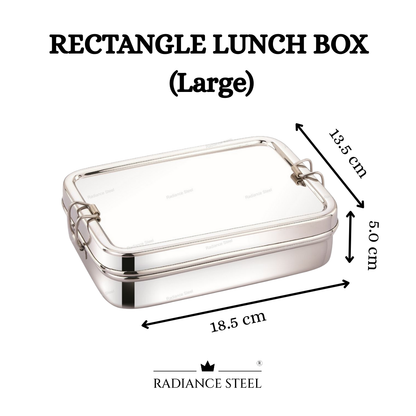 Rectangle Stainless Steel Lunch Box With Mini Container (Available in  3 sizes : Small, Medium, Large)