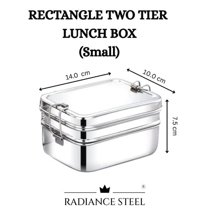 Two-Tier Rectangular Lunch Box With Mini Container (2 sizes- Small, Large)