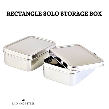 Stainless Steel Rectangle Multi Purpose Solo Storage Box (Available in 2 sizes - LARGE, MEDIUM)