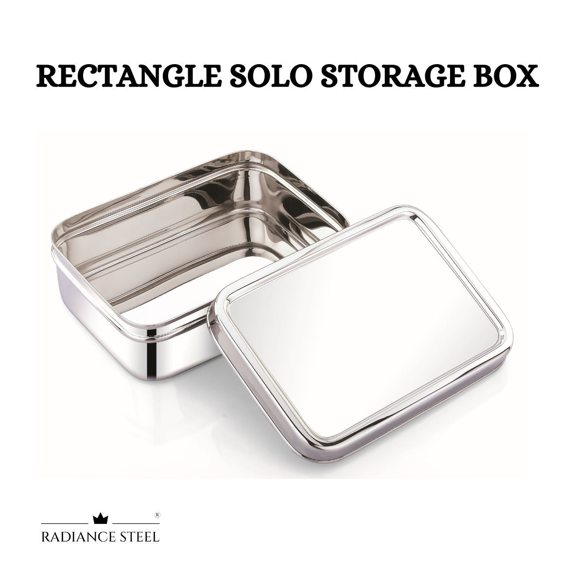 Stainless Steel Rectangle Multi Purpose Solo Storage Box (Available in 2 sizes - LARGE, MEDIUM)