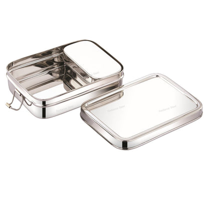 Rectangle Stainless Steel Lunch Box With Mini Container (Available in  3 sizes : Small, Medium, Large) - Radiance Steel | Manufacturers of Premium stainless steel lunchbox | masala dabba | Canisters | kitchen storage containers