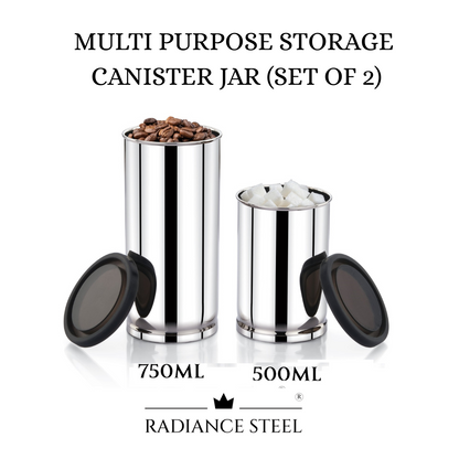 Radiance Steel Airtight Leakproof MultiPurpose Storage CanisterJar I CookieJar I CandyJar I NamkeenJar