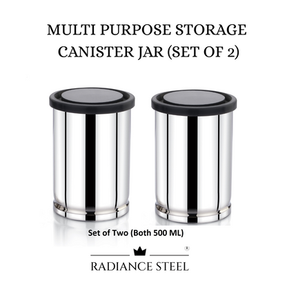 Radiance Steel Airtight Leakproof MultiPurpose Storage CanisterJar I CookieJar I CandyJar I NamkeenJar