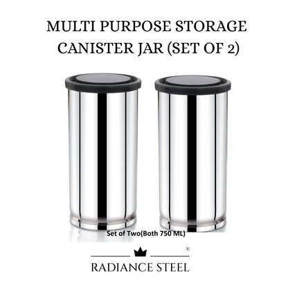 Radiance Steel Airtight Leakproof MultiPurpose Storage CanisterJar I CookieJar I CandyJar I NamkeenJar