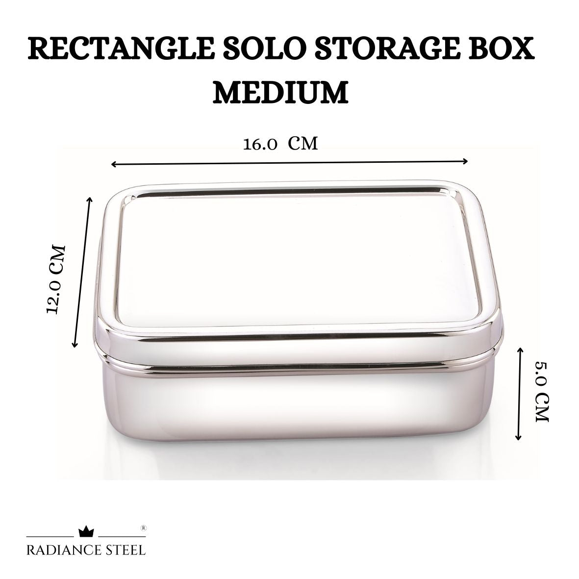 Stainless Steel Rectangle Multi Purpose Solo Storage Box (Available in 2 sizes - LARGE, MEDIUM)