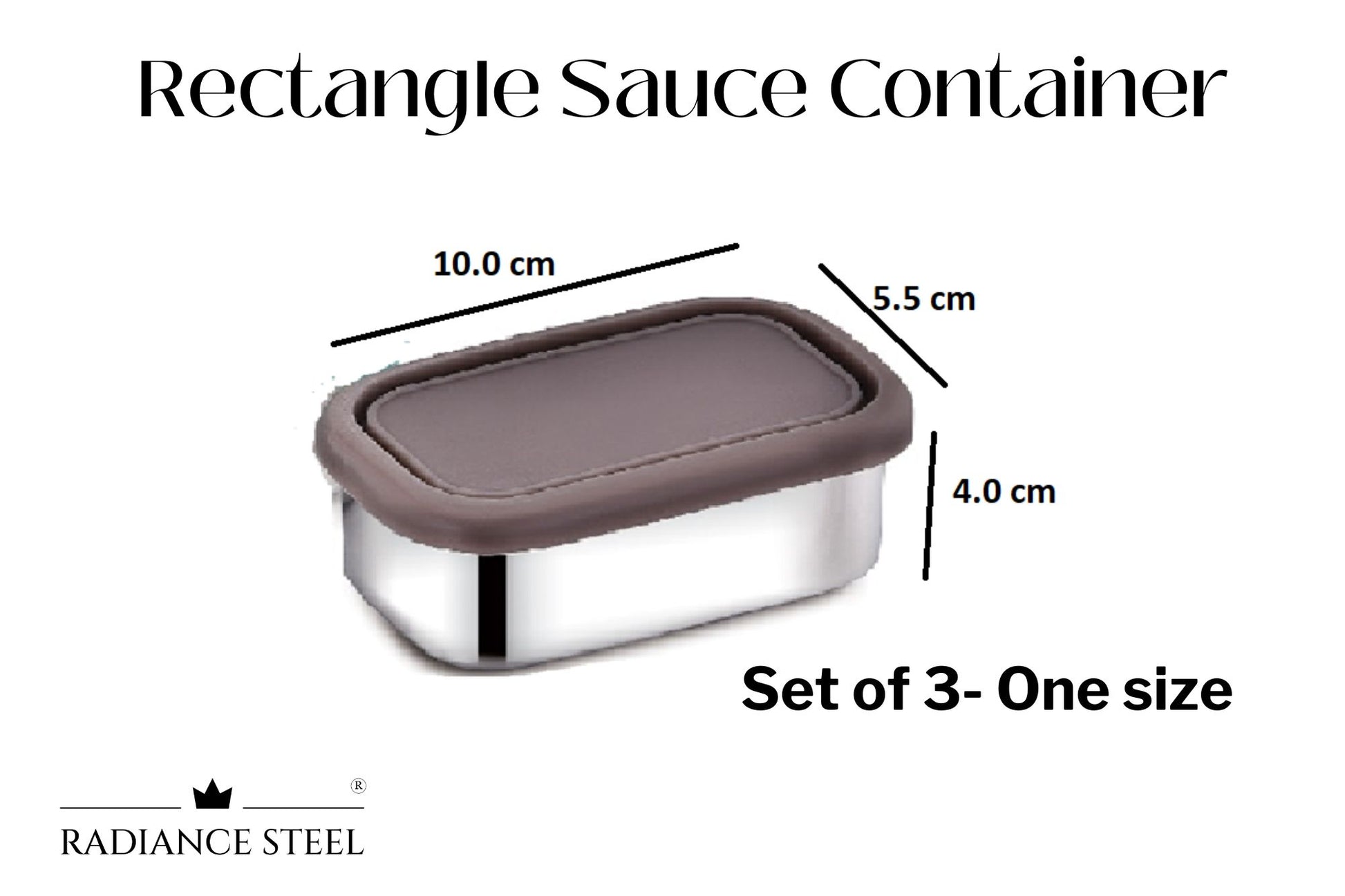 Radiance Steel Rectangle Airtight Sauce