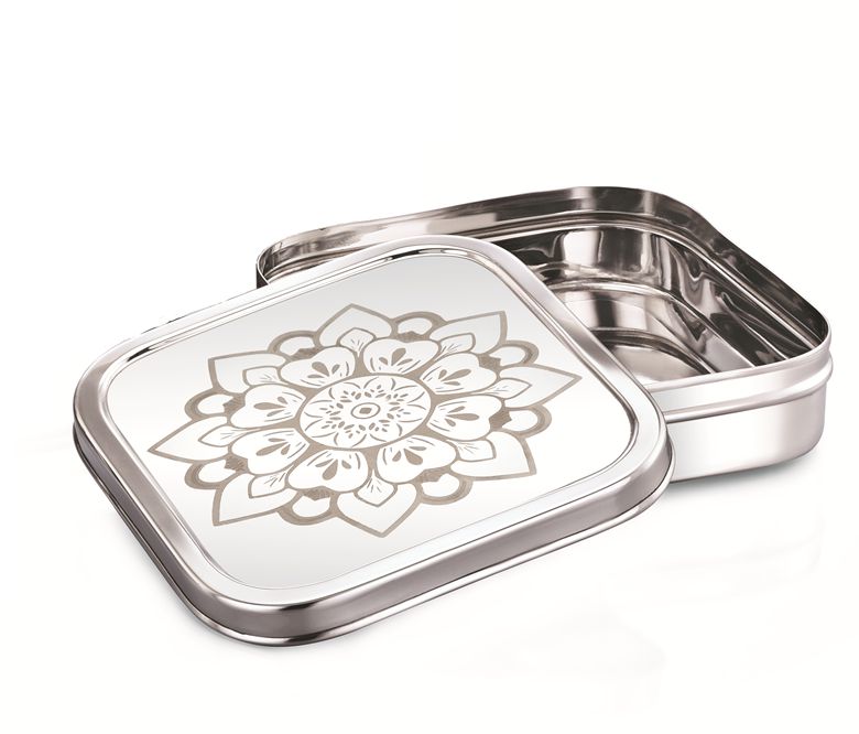 Stainless Steel Multi-Purpose Square Storage Container with Beautiful ...