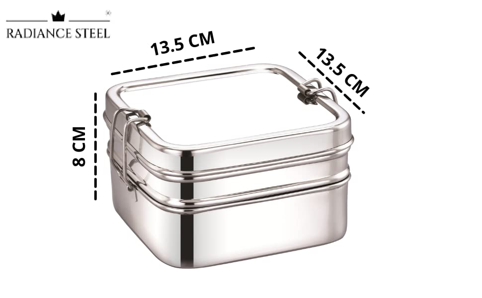 2-Tier Tiffin Lunch Box, Raja Domed Stainless Steel, Multiple Sizes, Gift  Idea